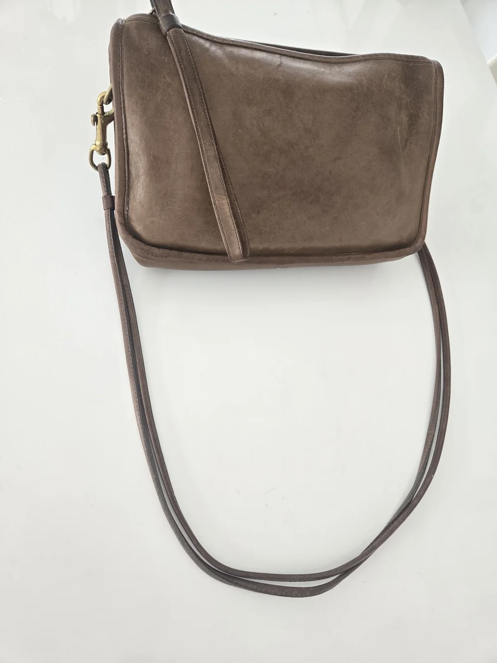 Coach Bonnie Cashin Vintage Small Brown Leather Shoulder Bag Distressed